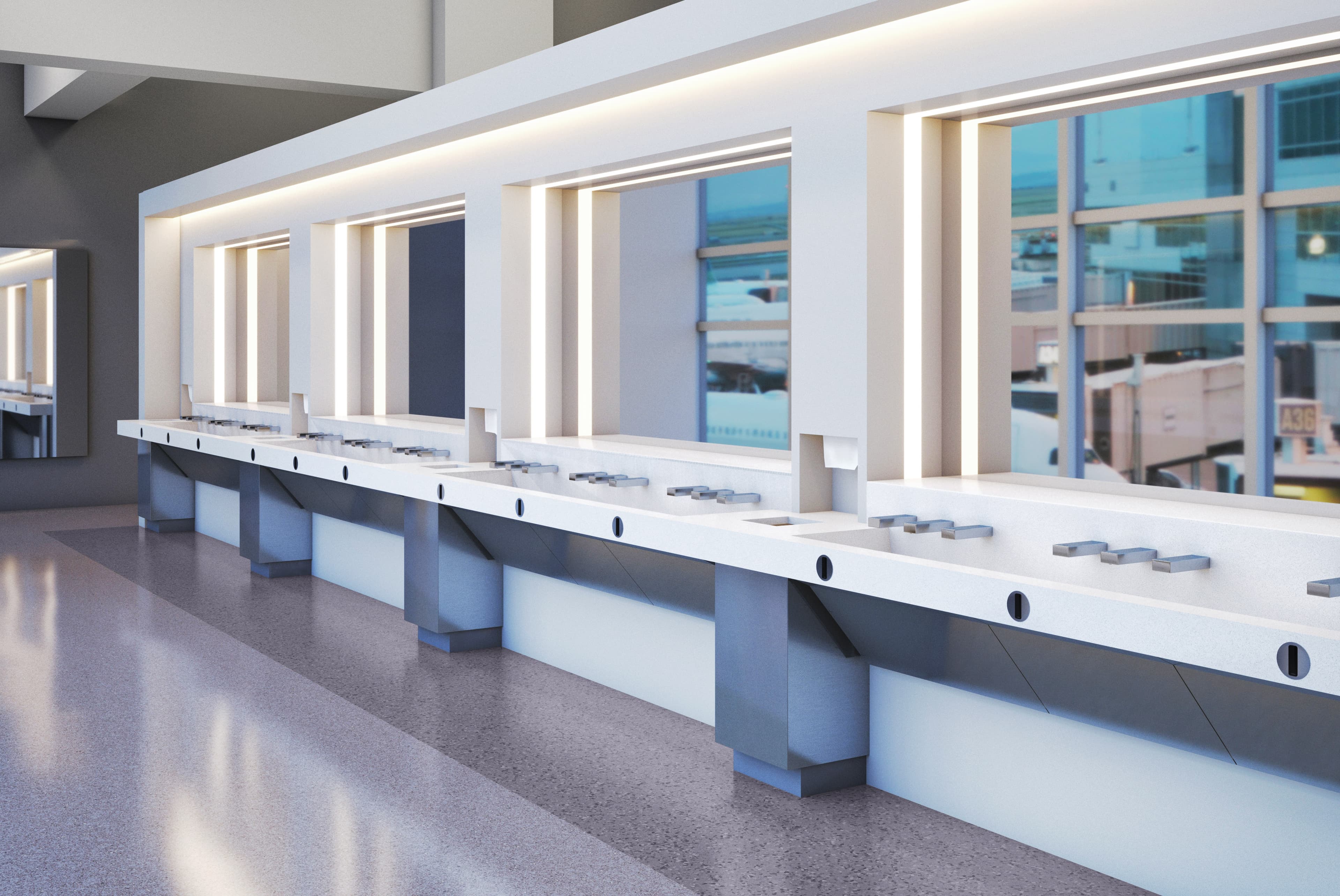 Custom Airport Sink Stations
