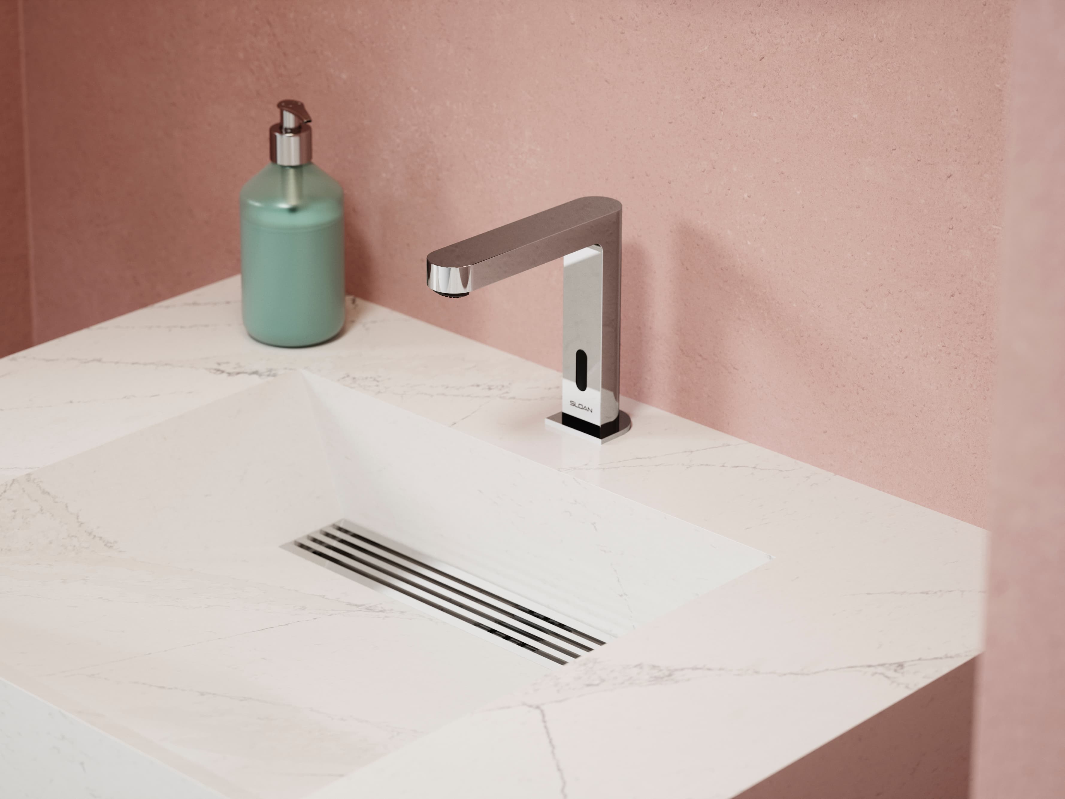 SF-2900 Series faucet on Sloan Designer Series® Weir Deck Sink.