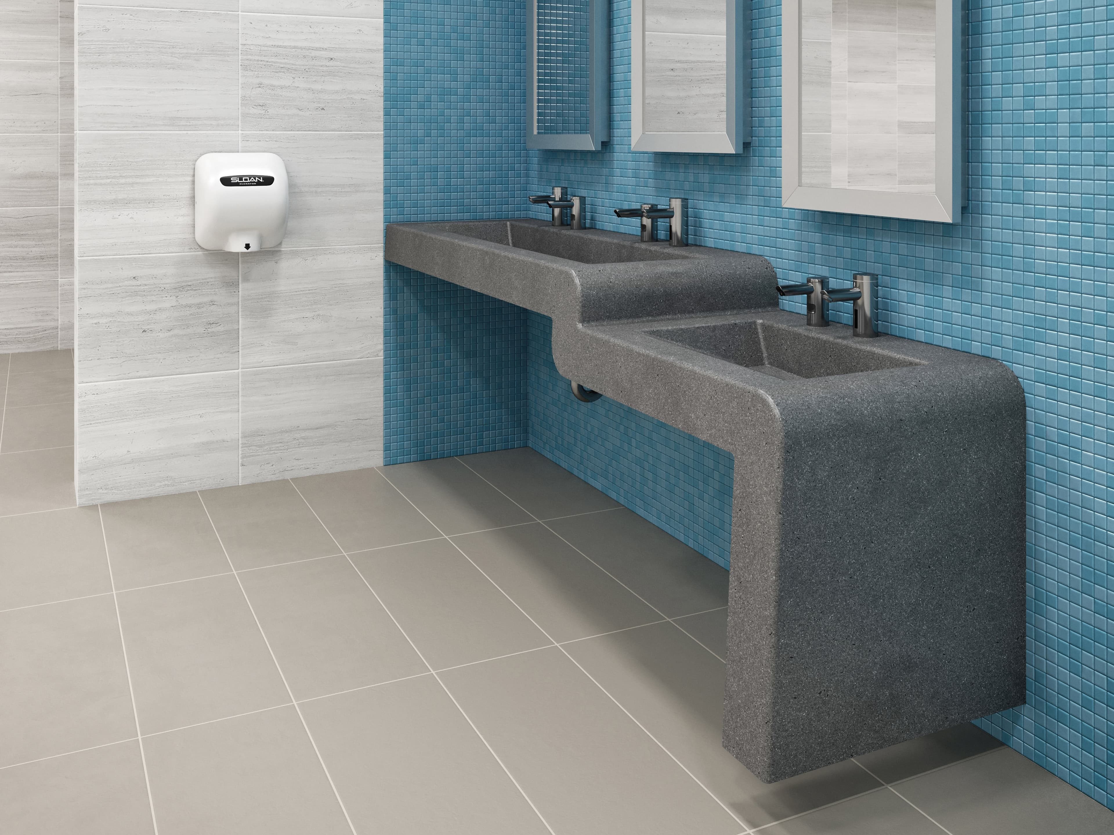 SloanStone Solid Surface Waterfall Sink