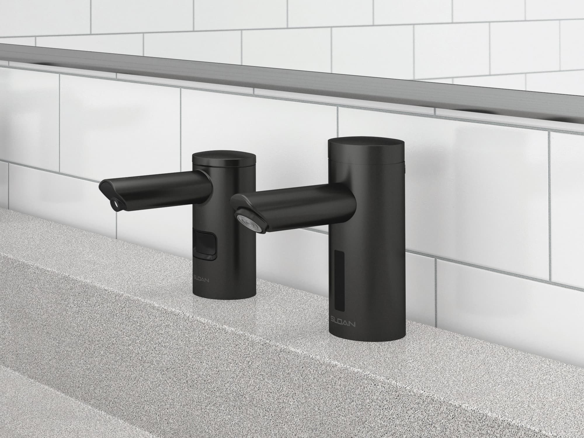 Optima faucet with matching soap dispenser