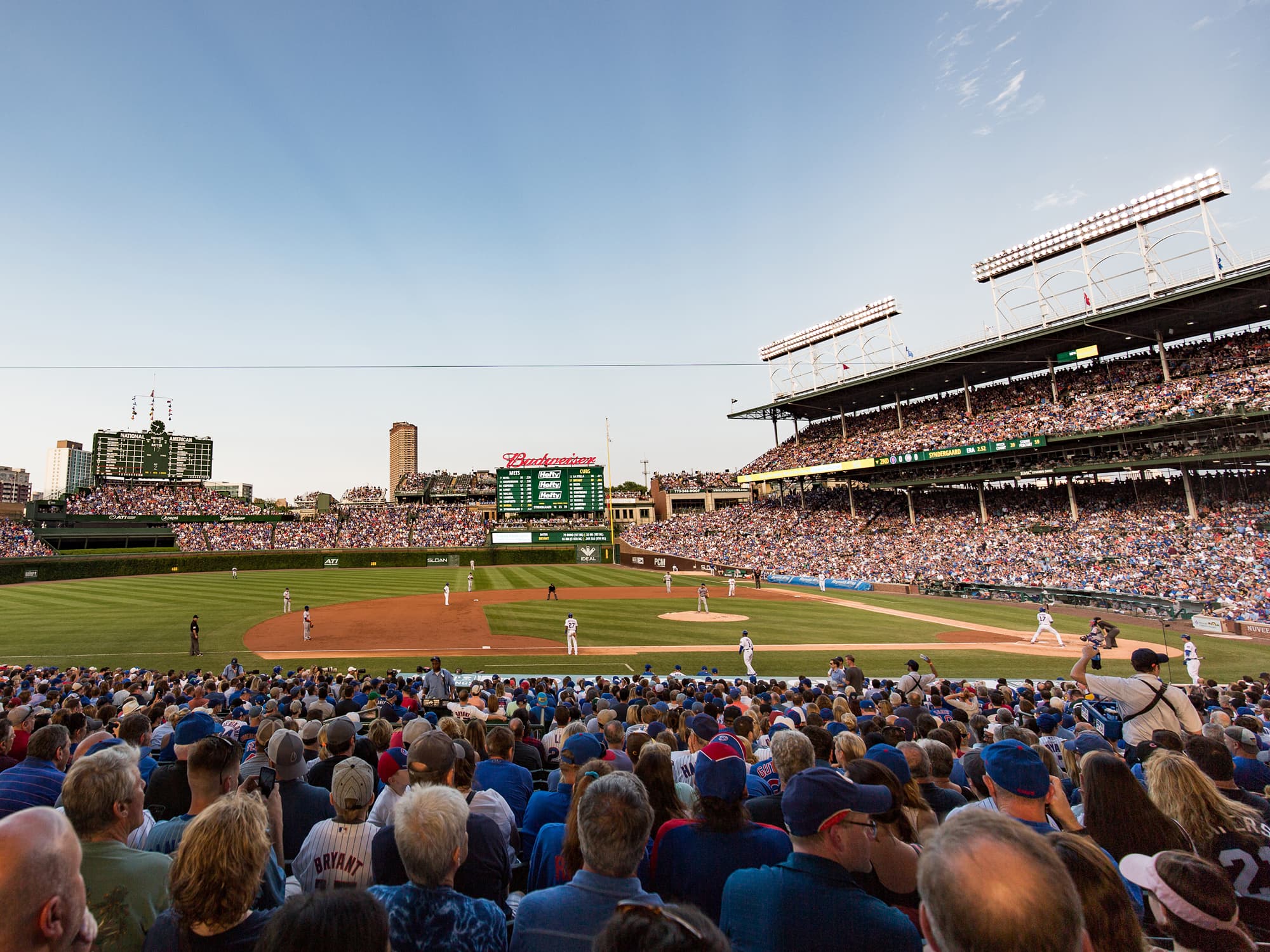 Chicago Cubs playing at Wrigley Field