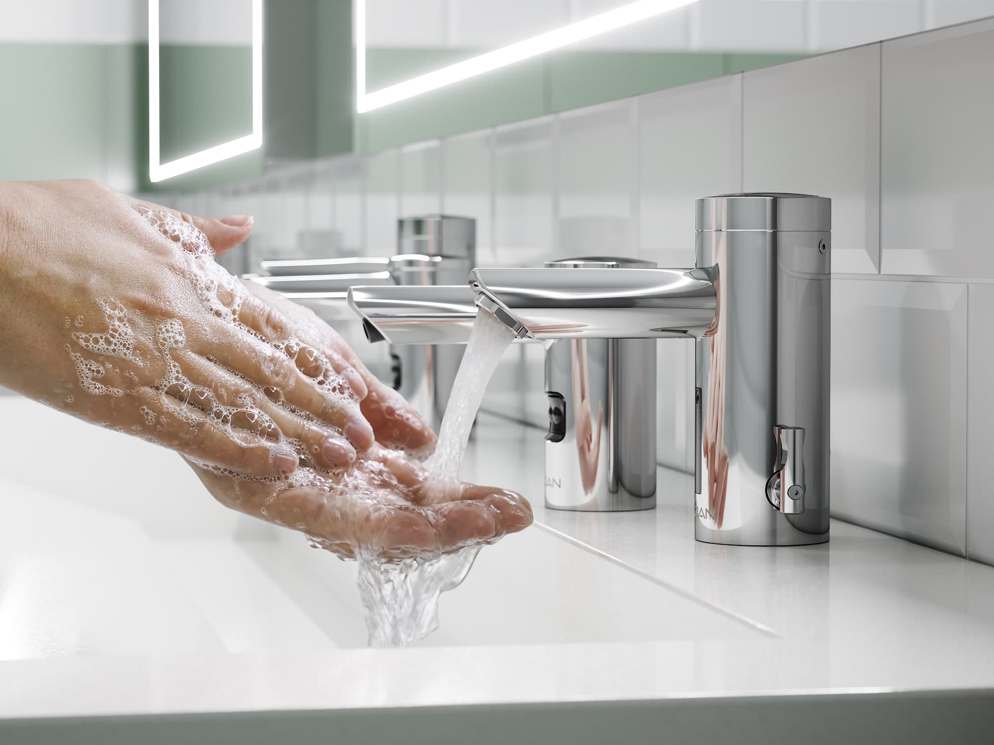 Hero Image of hands washing using a Sloan Optimix Faucet