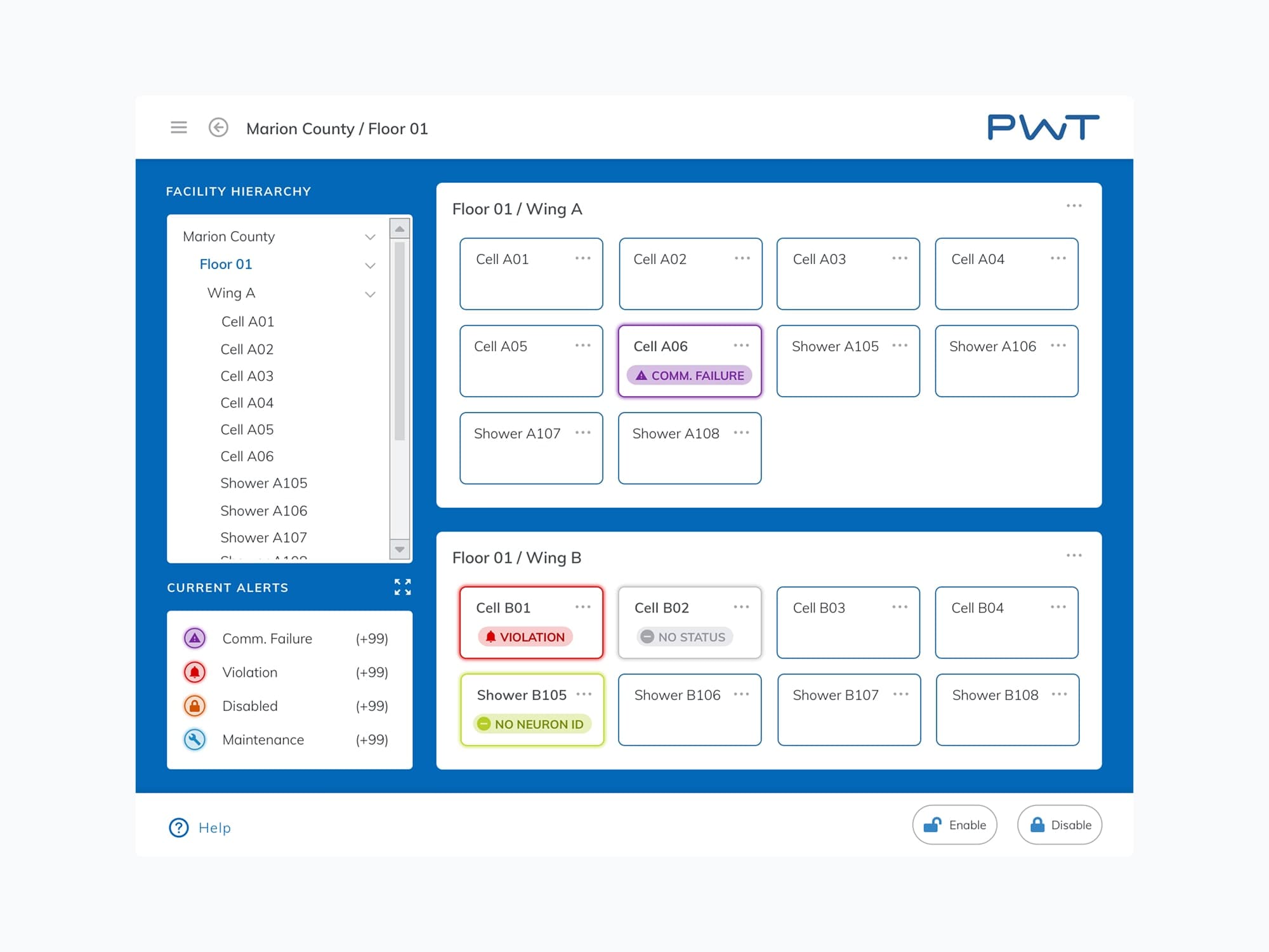 manage facility screen