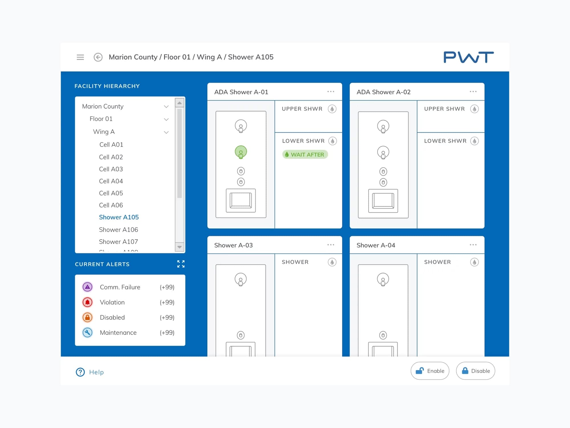 track system alerts screen