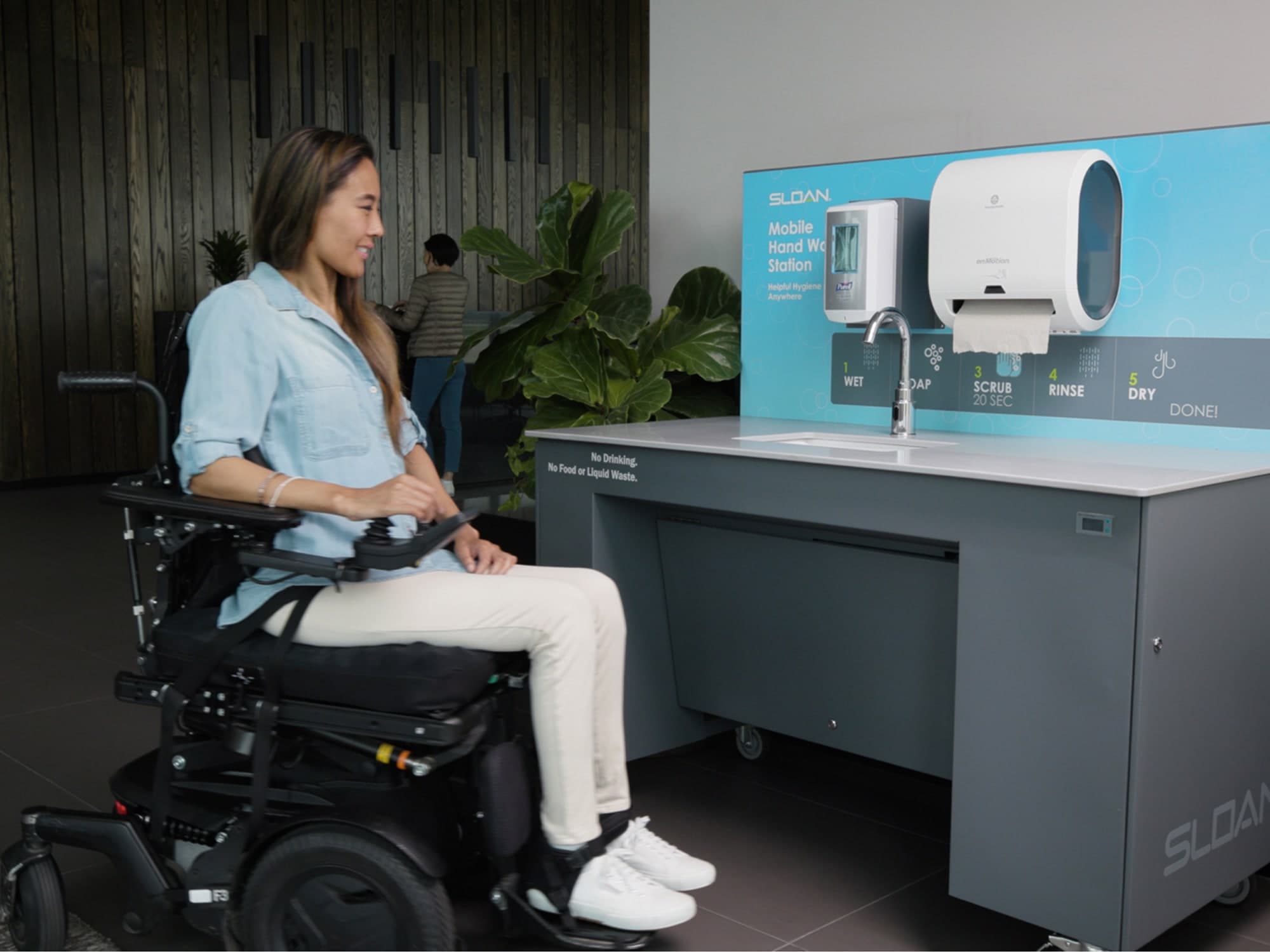 Sloan's ADA-compliant Mobile Handwashing Station with wheelchair access