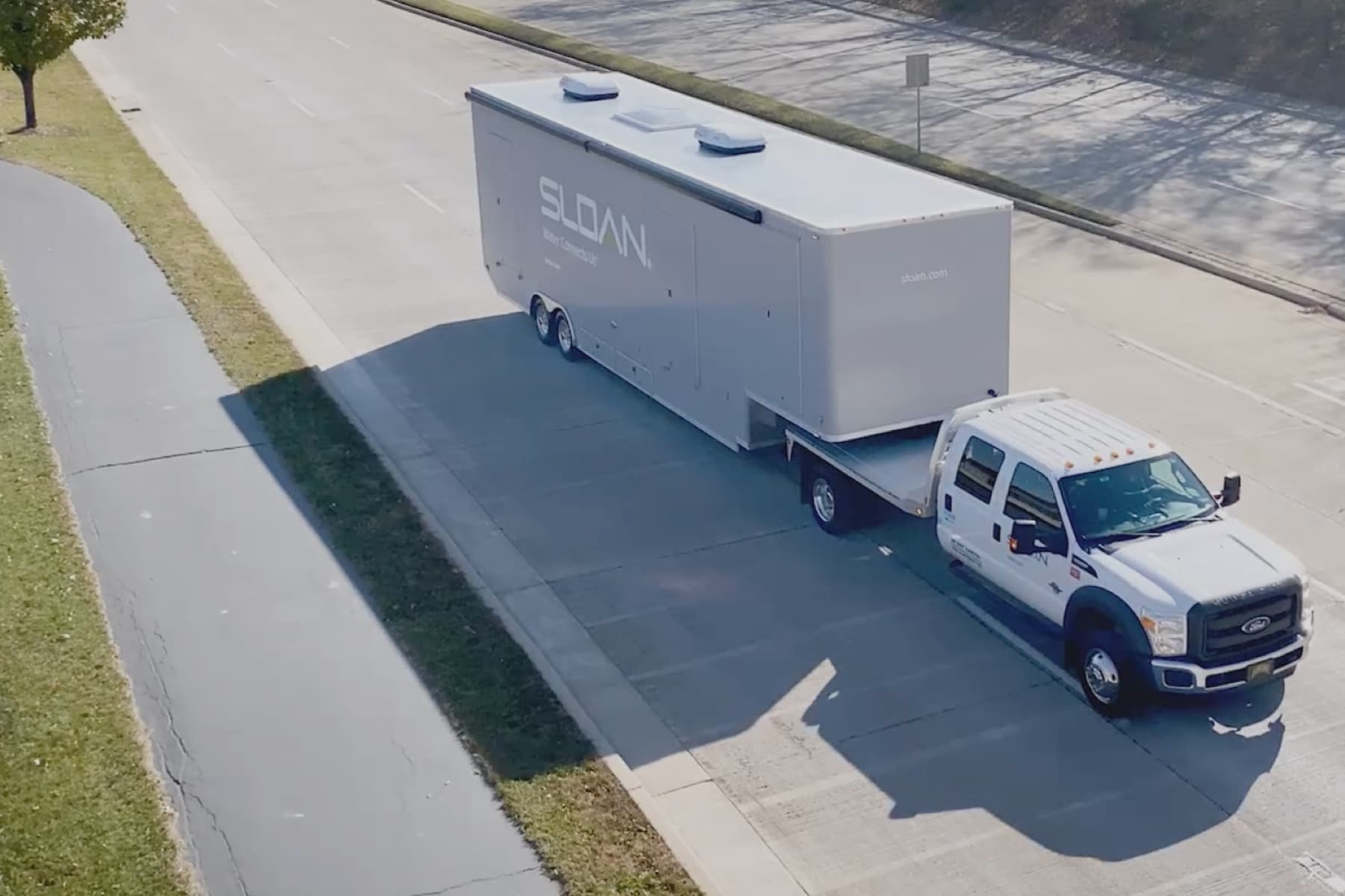 Sloan Mobile Showroom driving on road