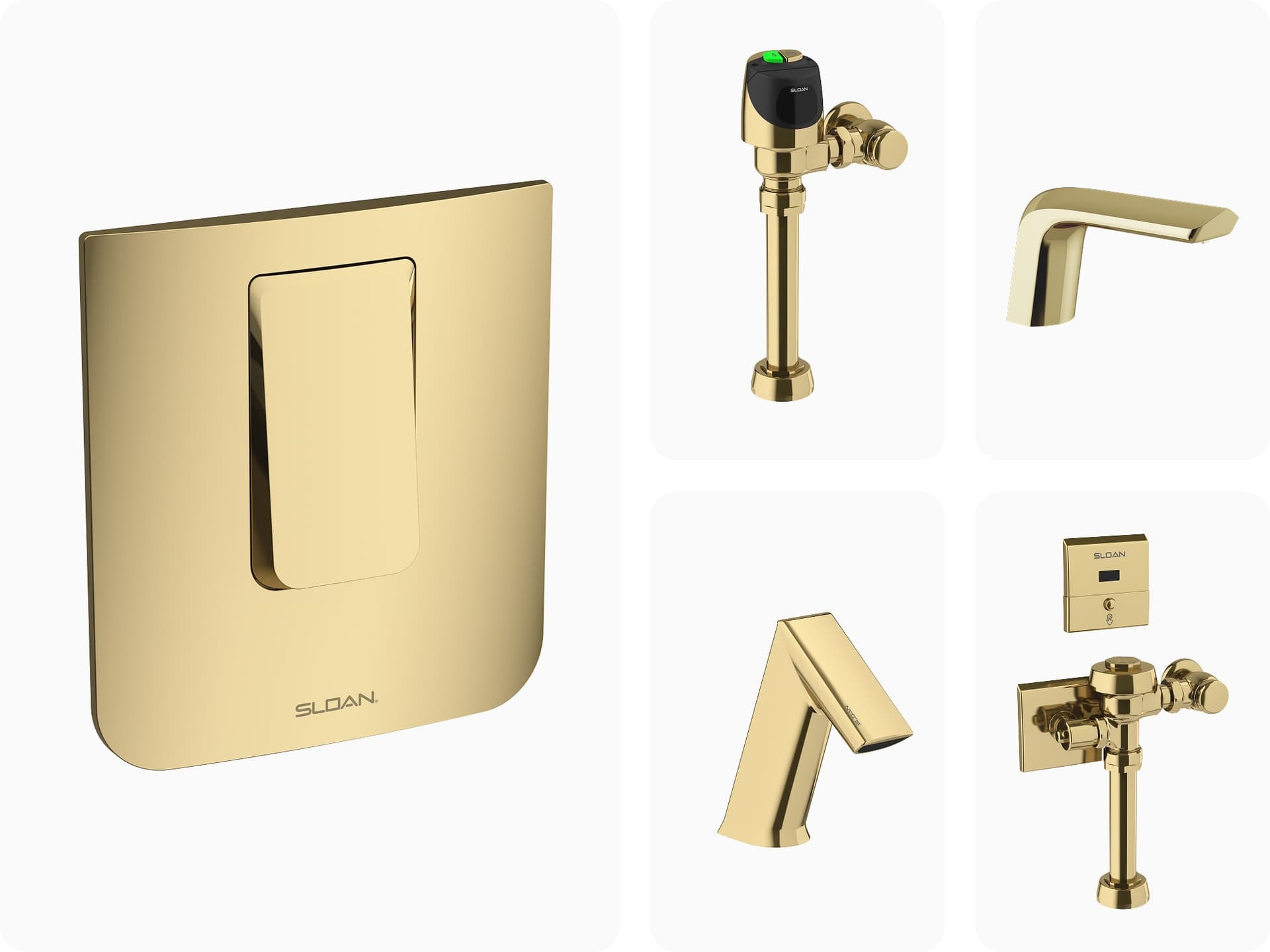 collection of polished brass finish products