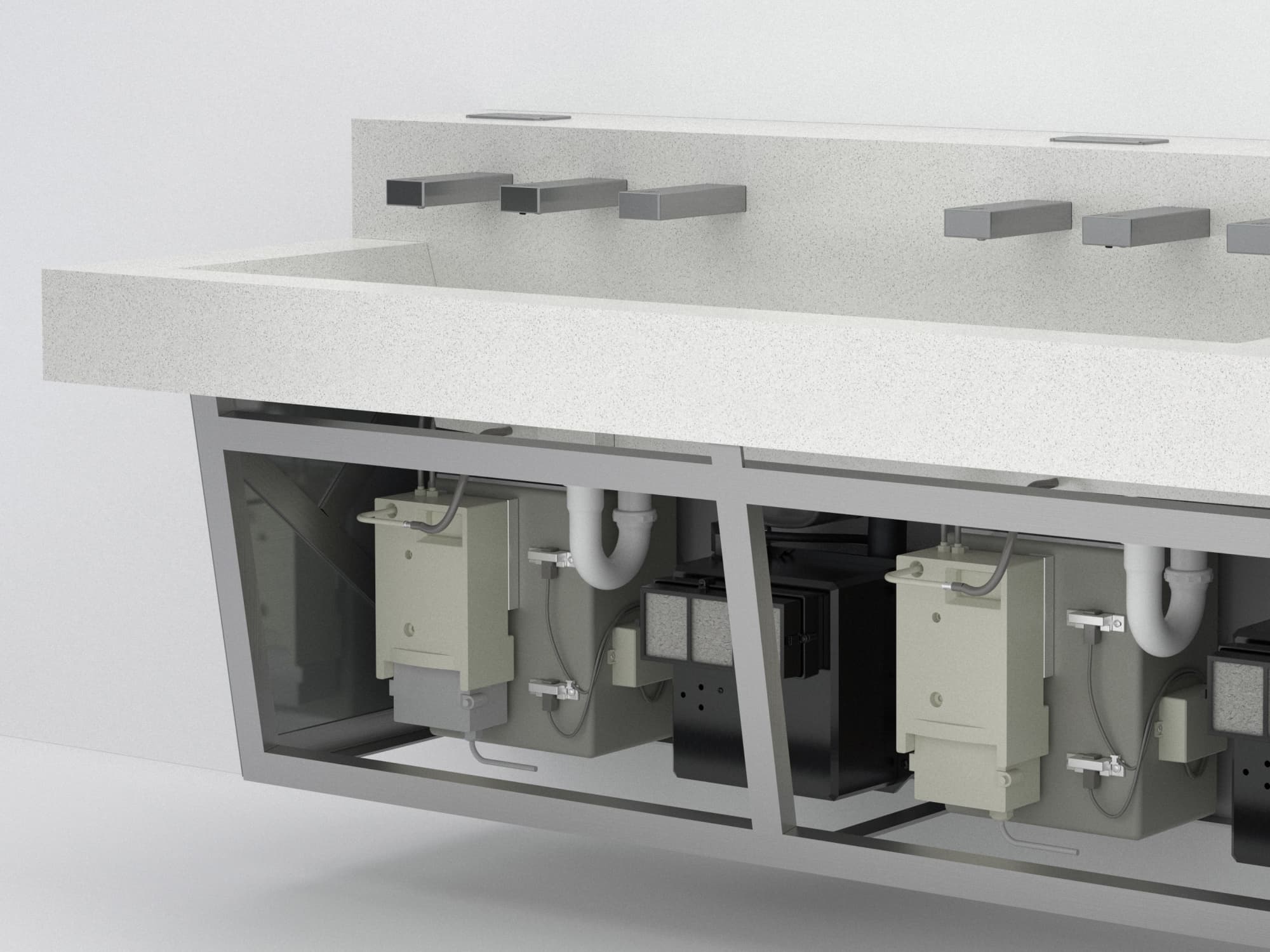 FLITE-DEC™ Integrated Sink System with front enclosure access to internal components