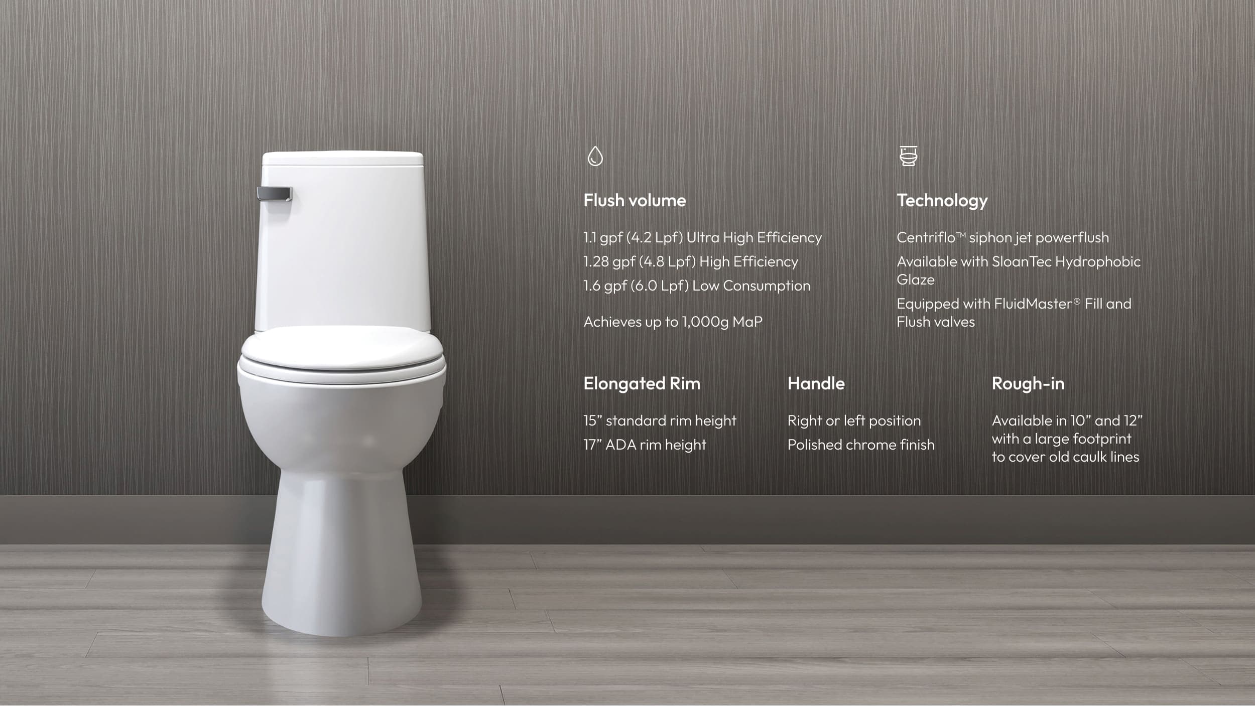 Gravity toilet specifications