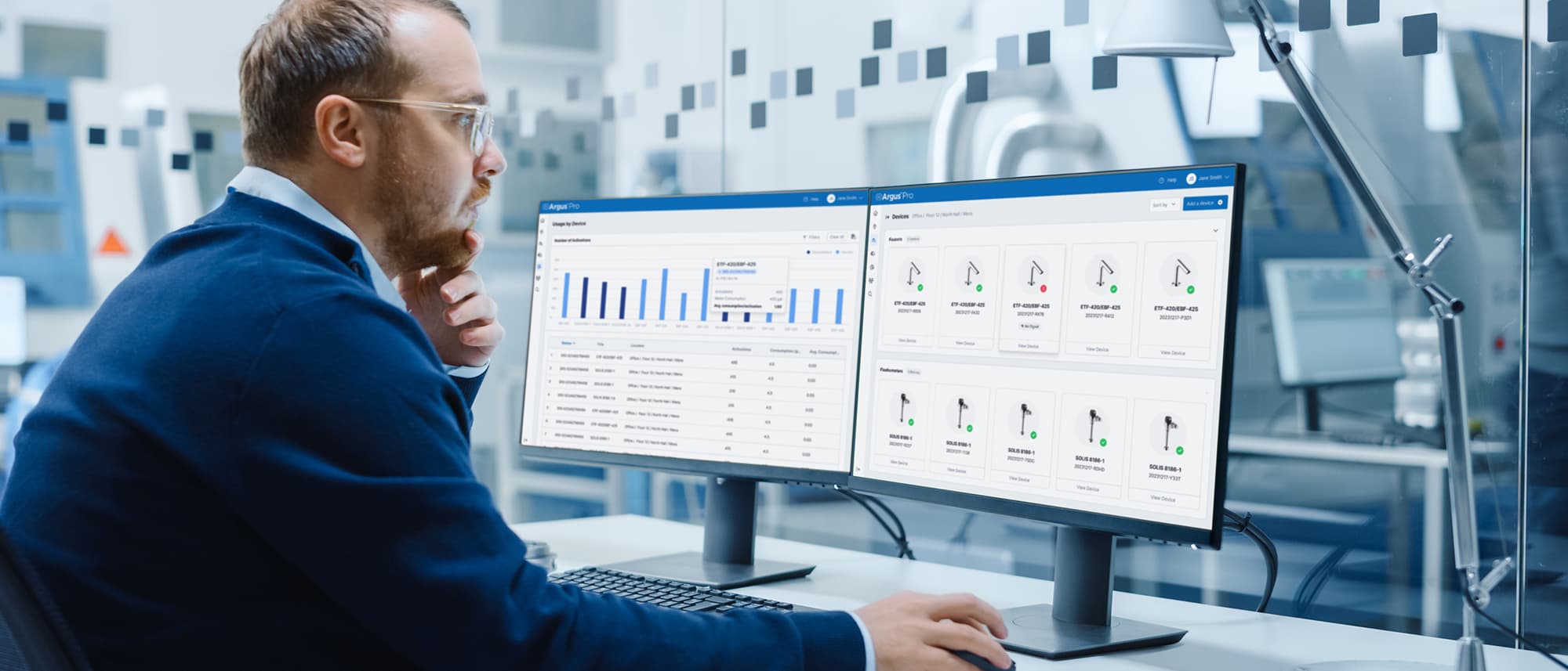 Engineer working at computer