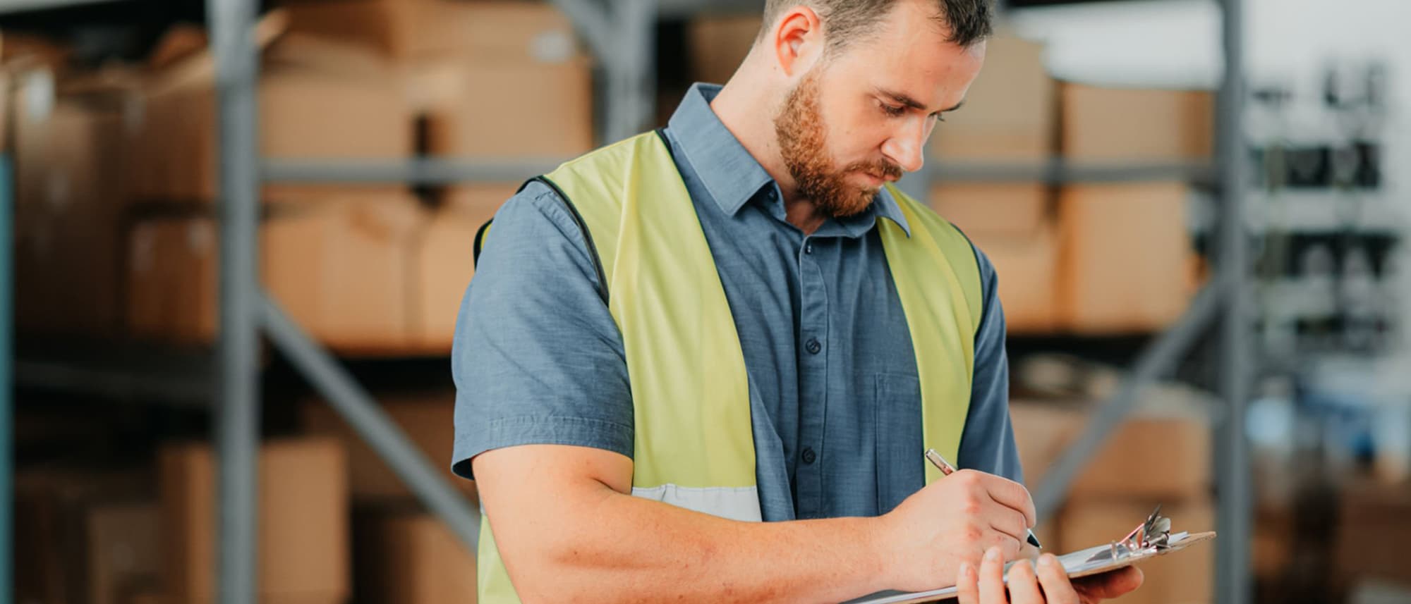 Wholesaler reviewing warehouse product availability