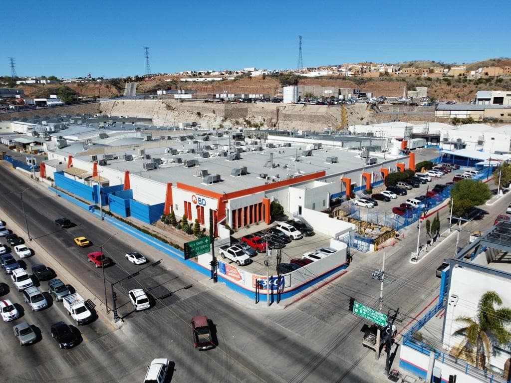 Aerial view of street grid 