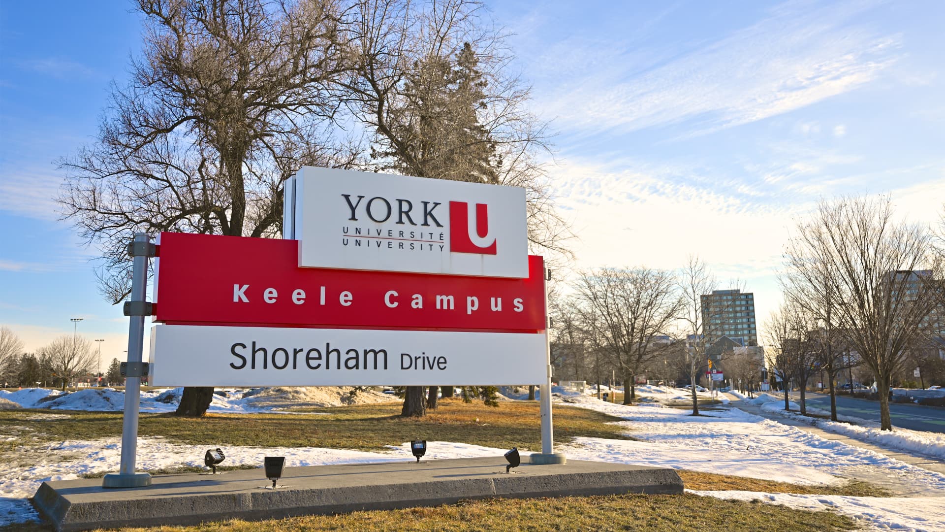 street view of York University sign