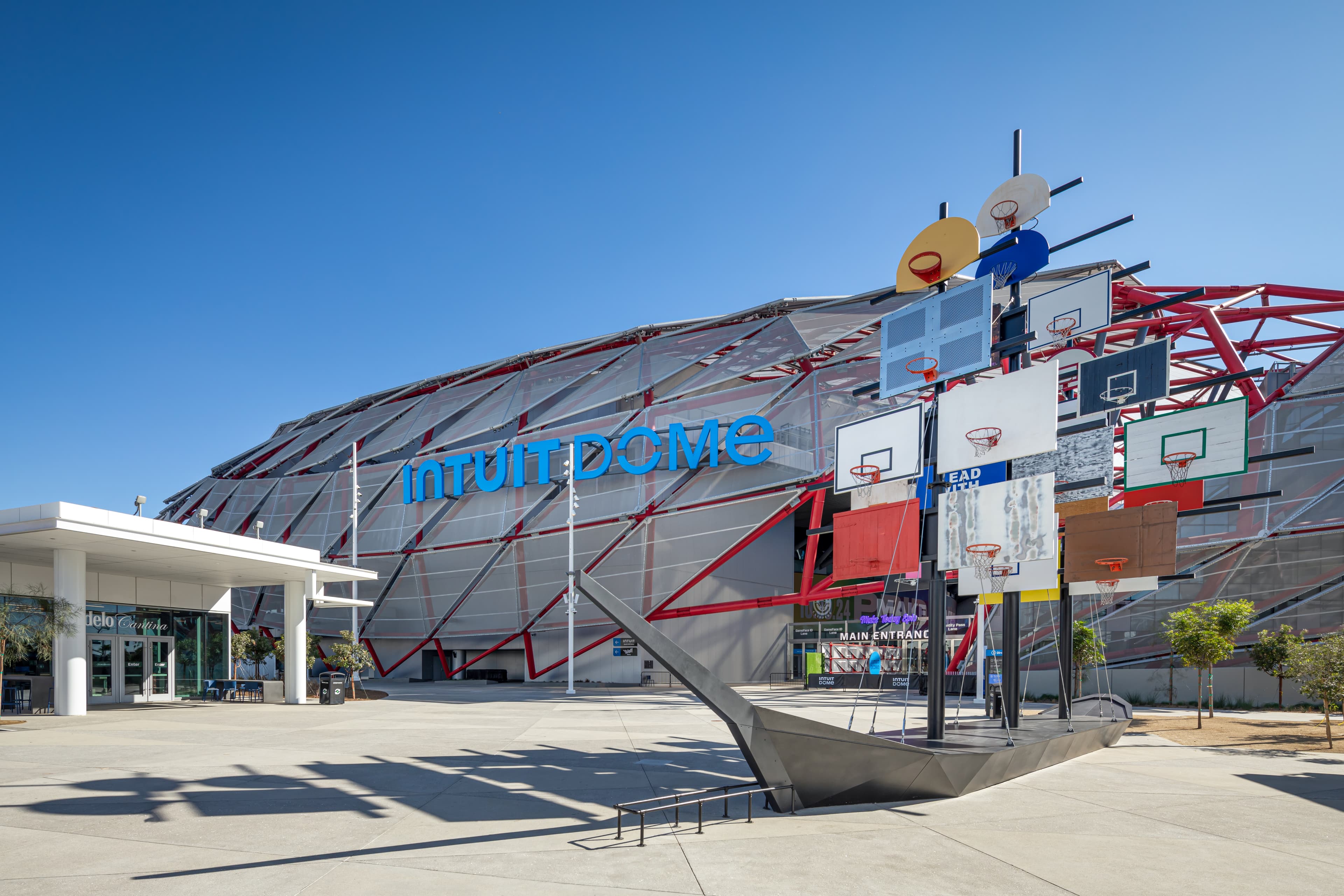 Exterior of Intuit Dome in Los Angeles, California