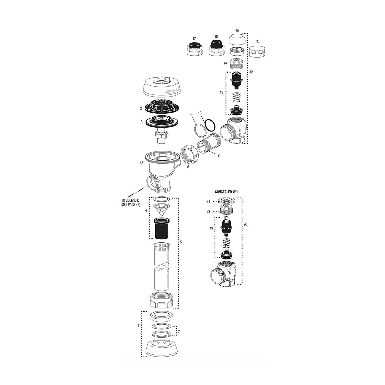Line Drawing image for Royal® Optima® Flushometer