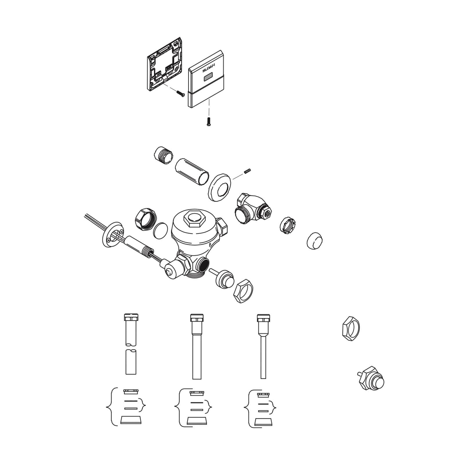 Line Drawing image for Royal® ES-S TMO Exposed Flushometer