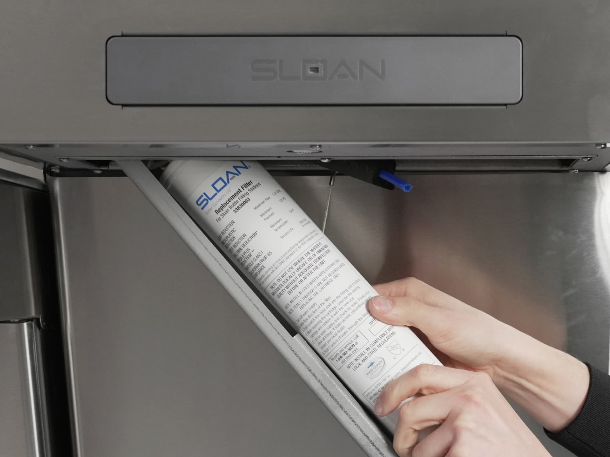 DropSpot Bottle Water Coolers have drop-down filter access