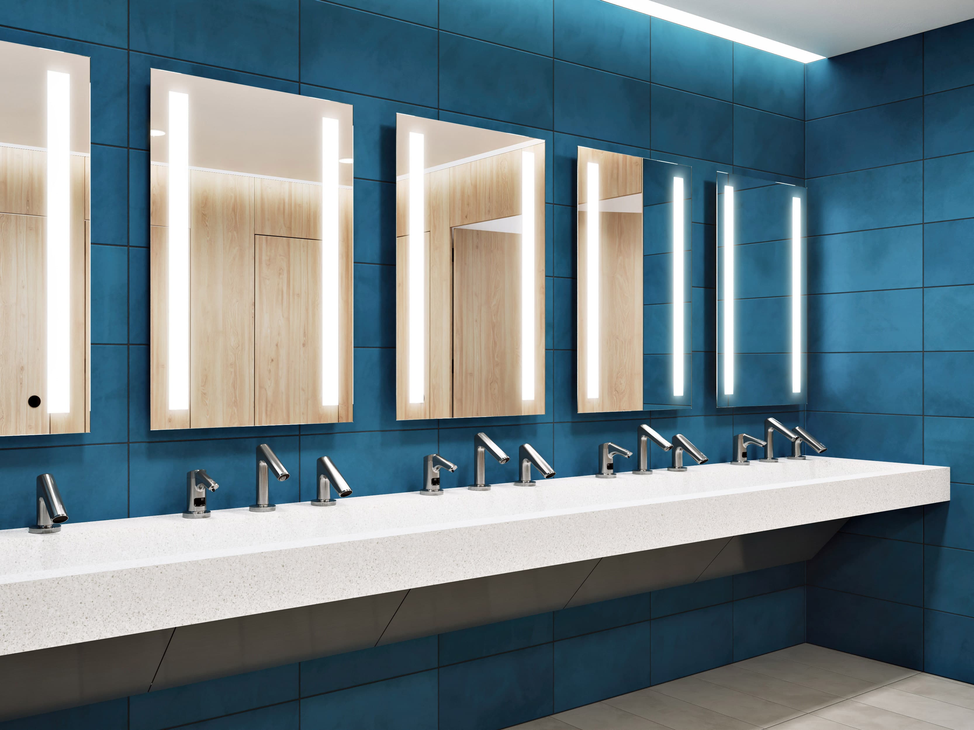 ML 2 Inset Mirrors in restroom