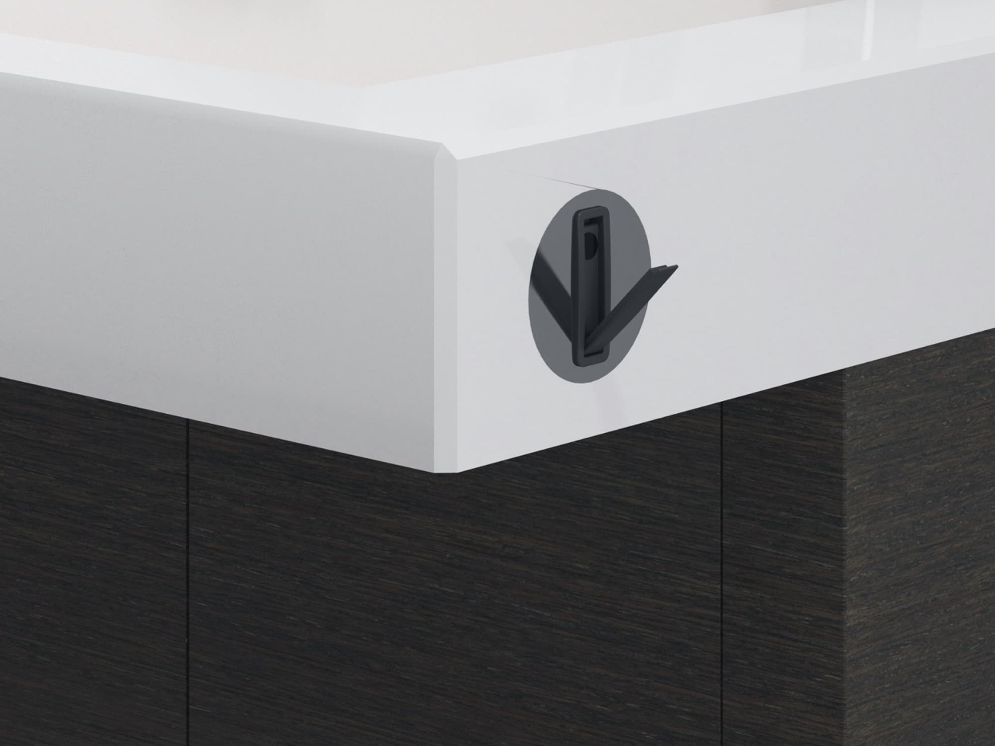 Custom sink edge profile and bag hooks