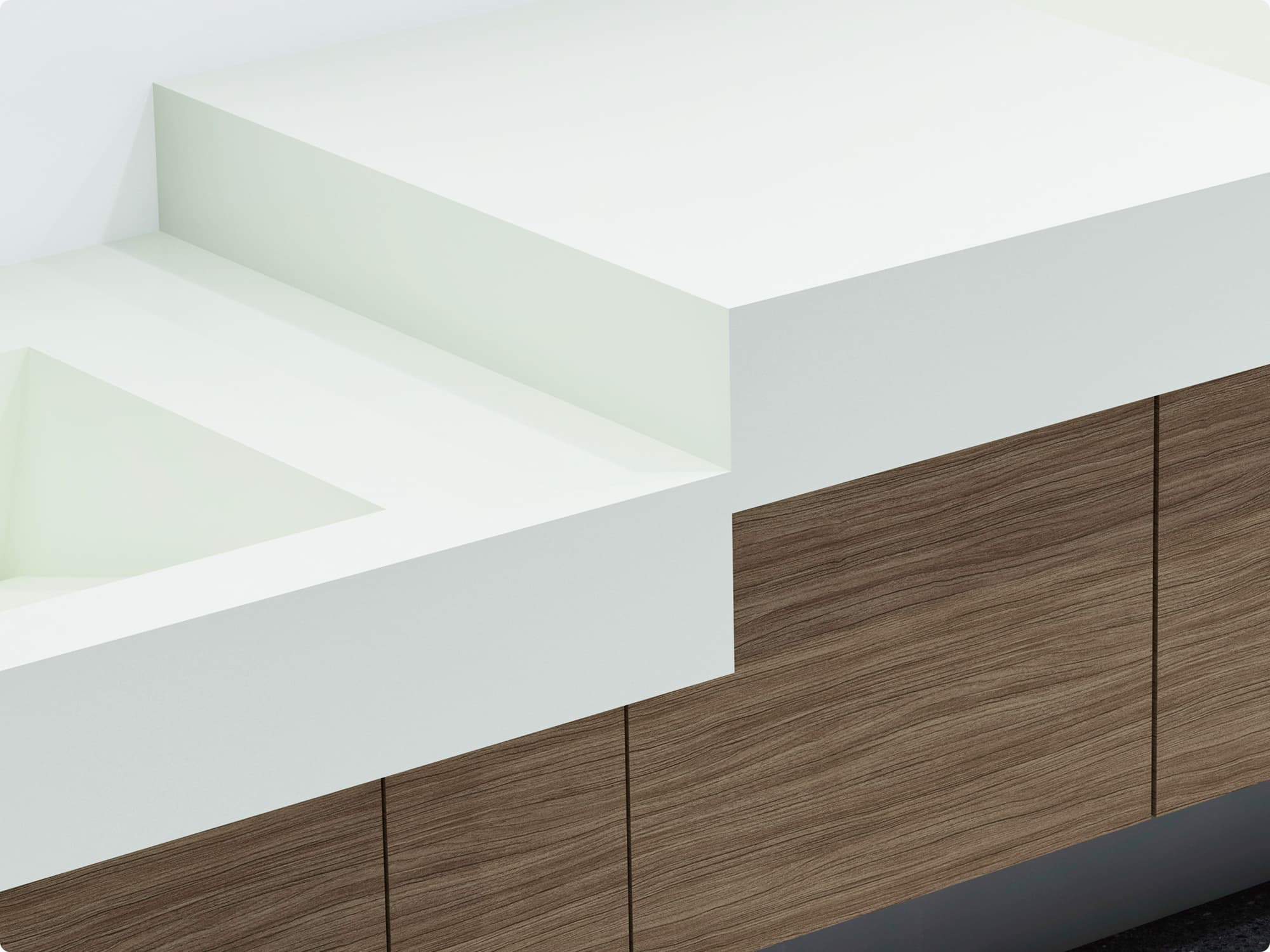 Multi-height sink deck