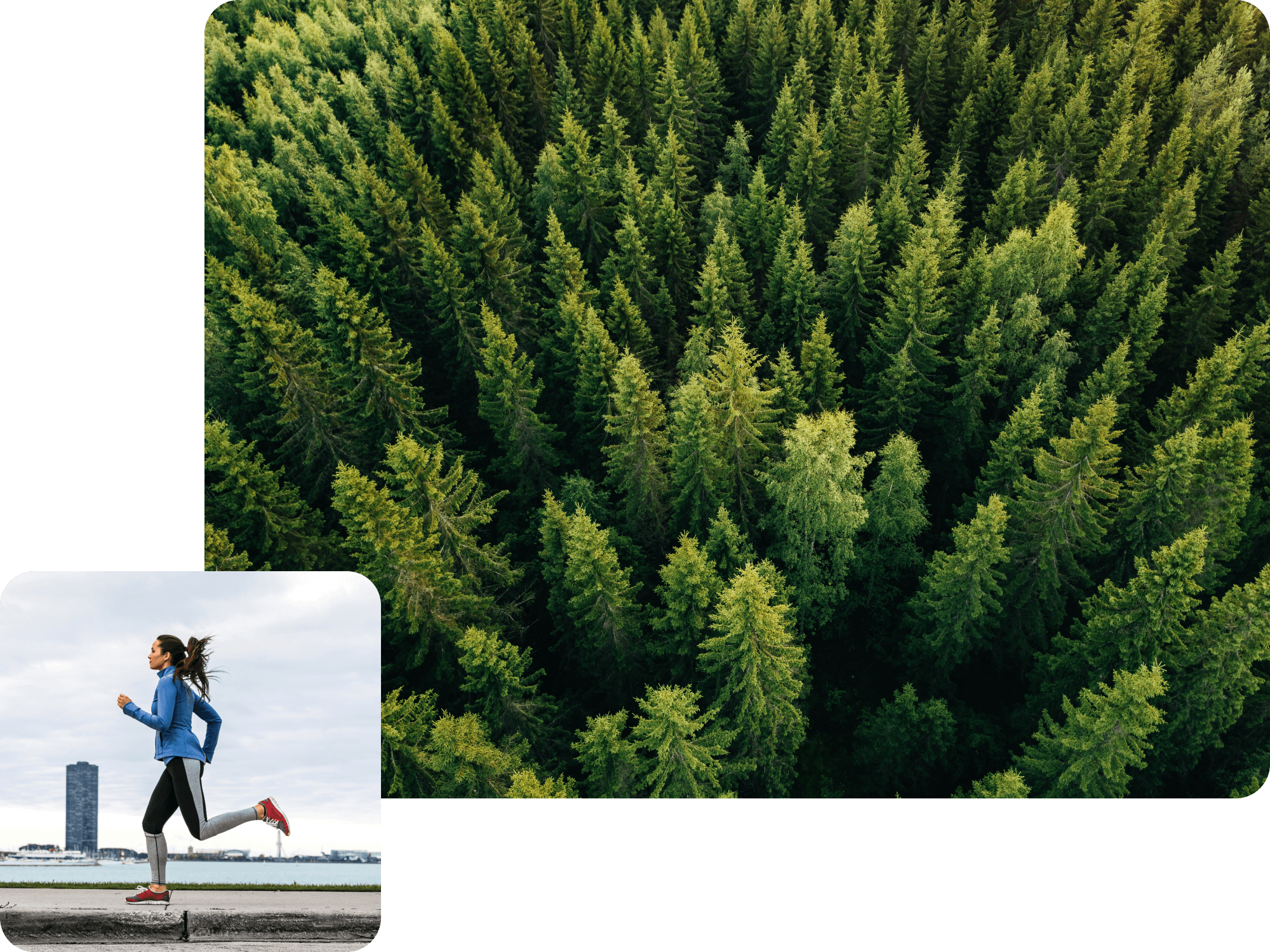 Woman running along Chicago lakefront