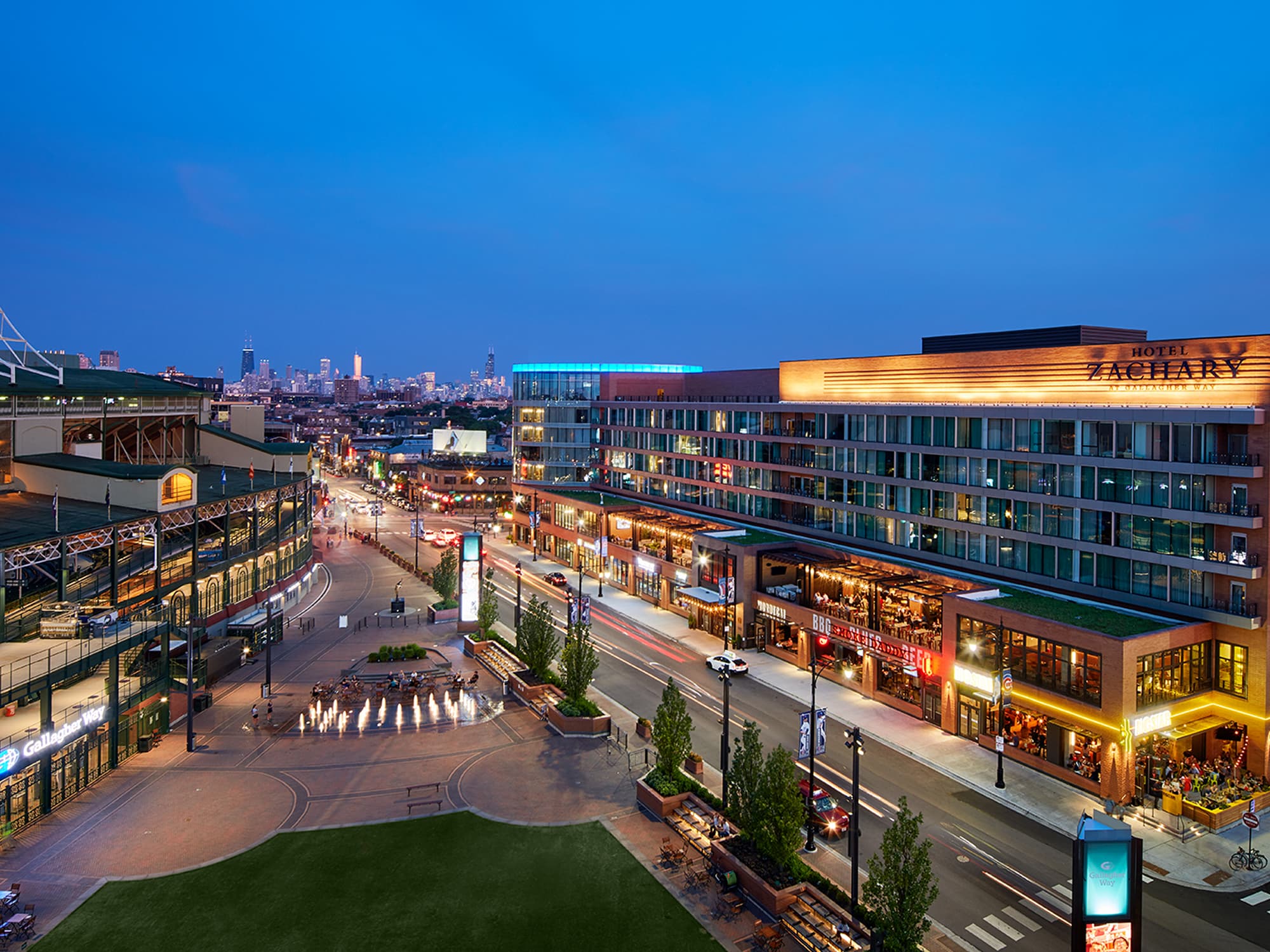 Aerial view of Wrigleyville