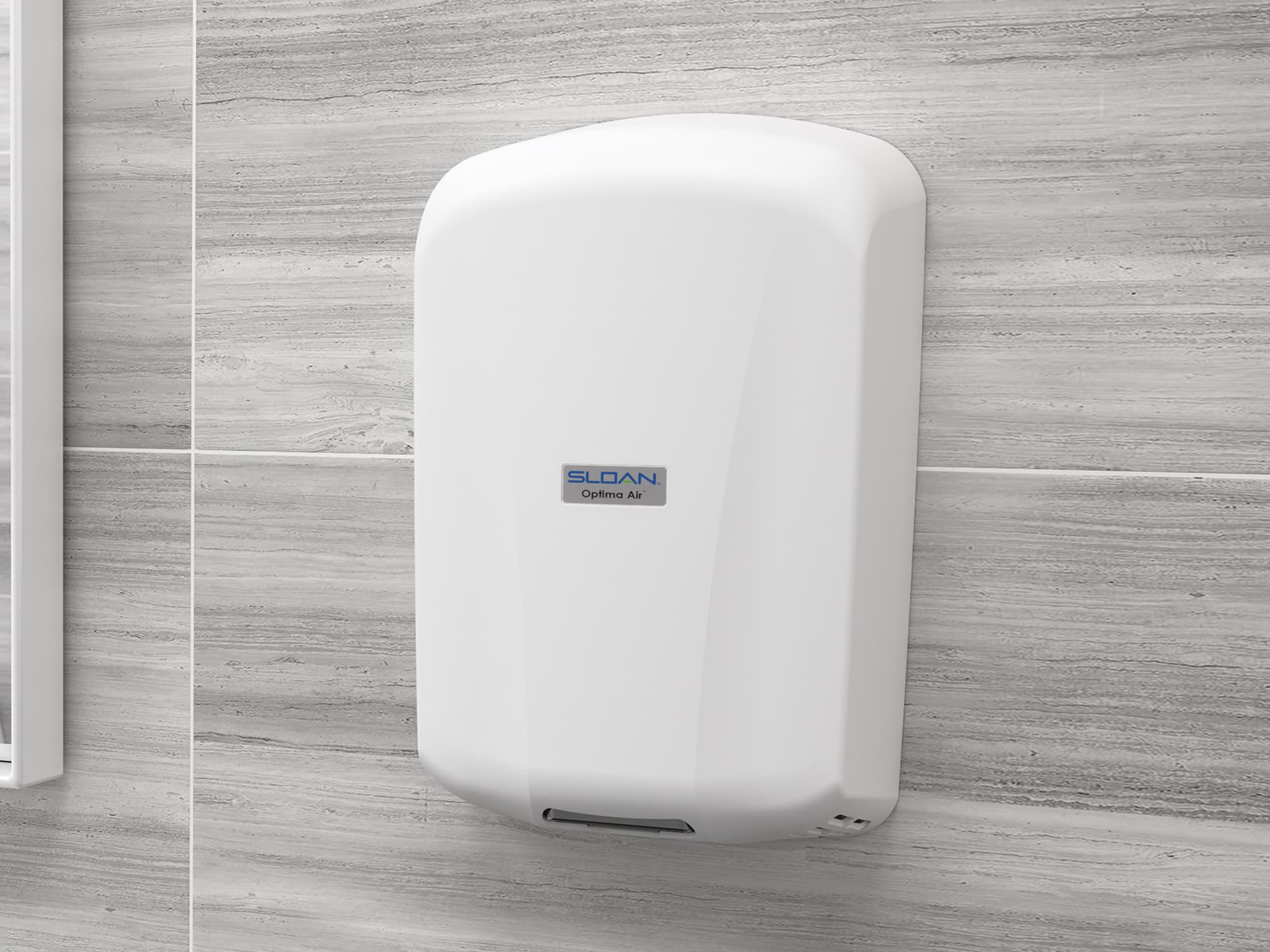 Sloan Optima Air wall-mounted hand dryer in white