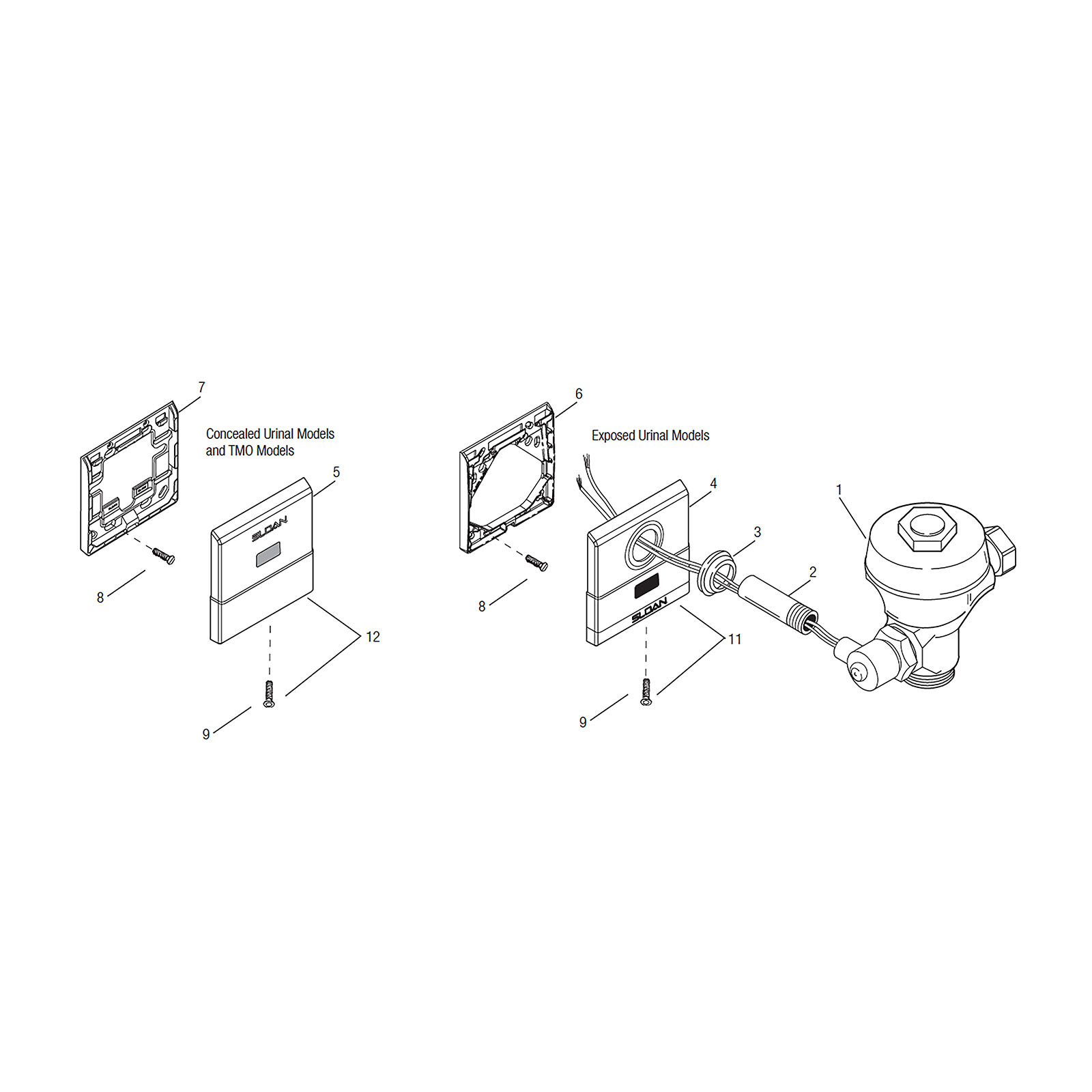 Line Drawing for Royal® Cover & Mounting Plates - Urinals