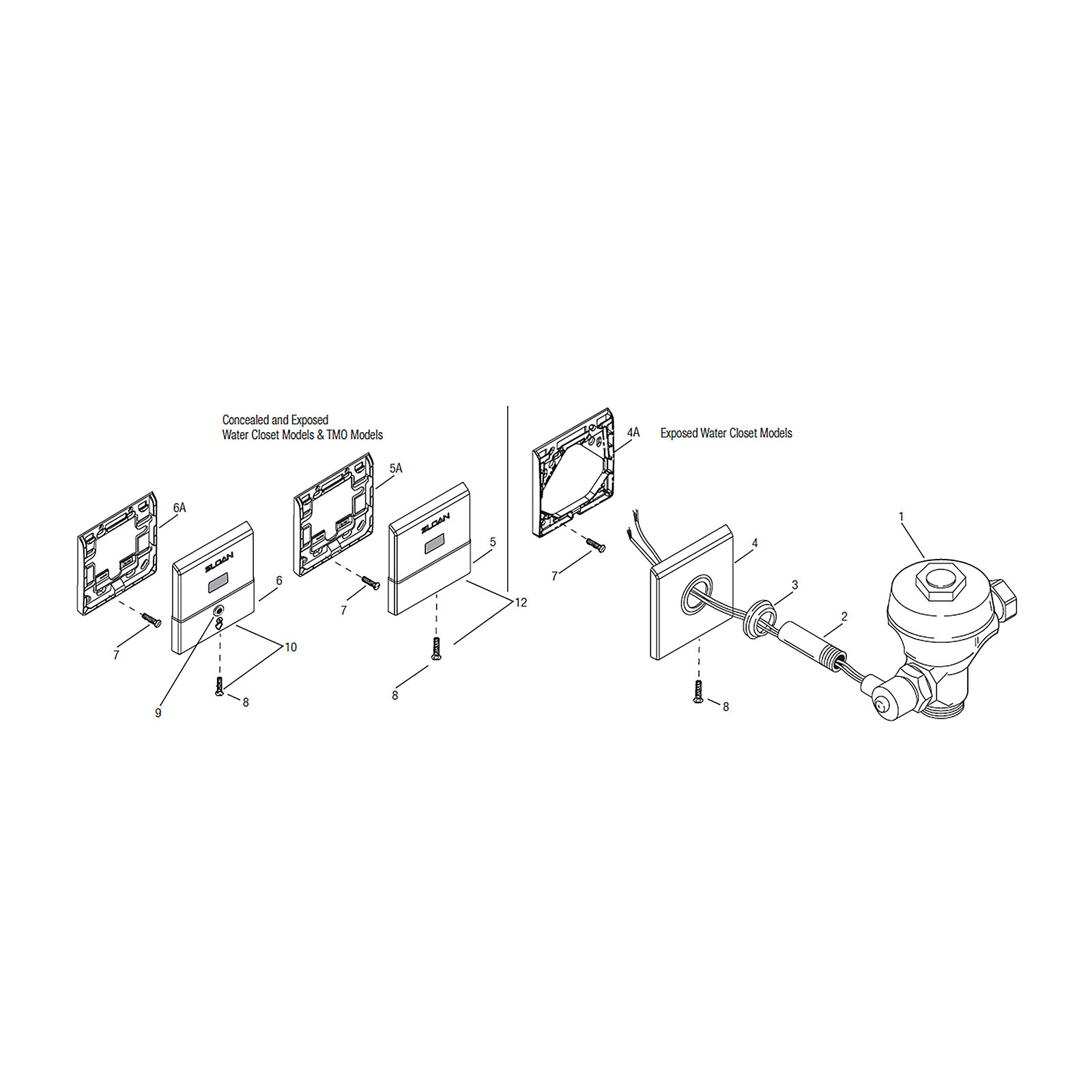 Line Drawing for Royal® Cover & Mounting Plates - Water Closets