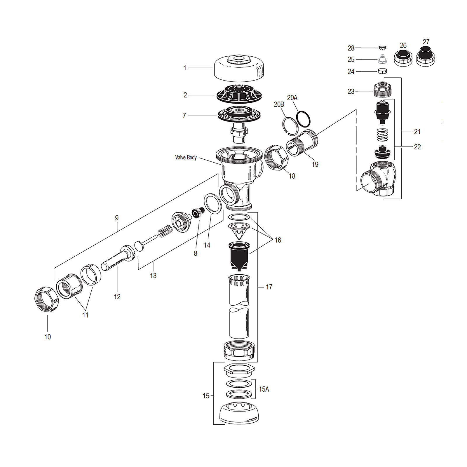 Sloan Royal Diaphragm Identification Chart