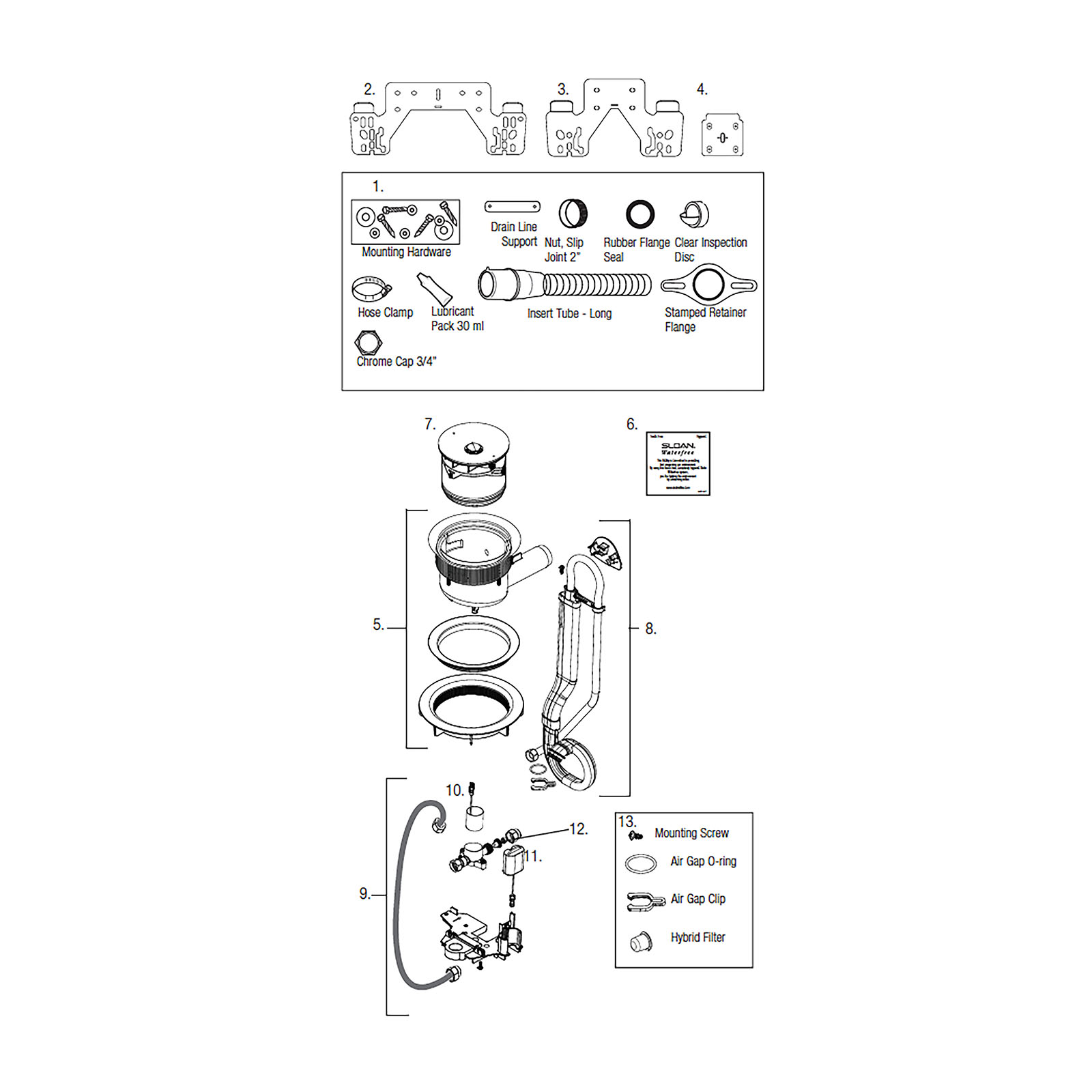 Line Drawing for Waterfree & Hybrid Urinals