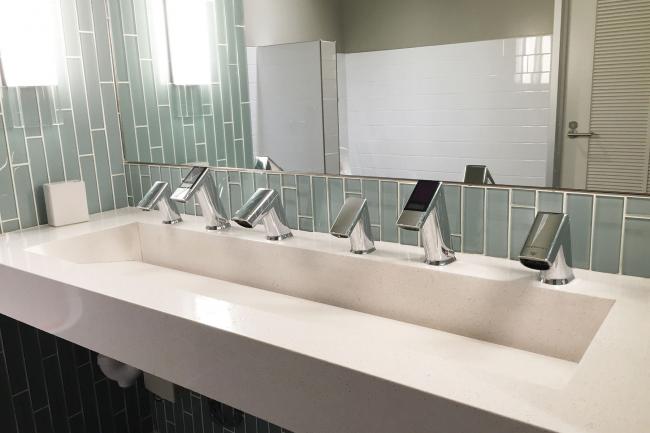 Sleek Office Restroom Sink Station