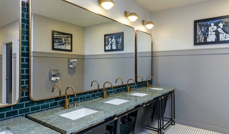 Sinks at Hotel Zachary featuring EAF-700 Faucets
